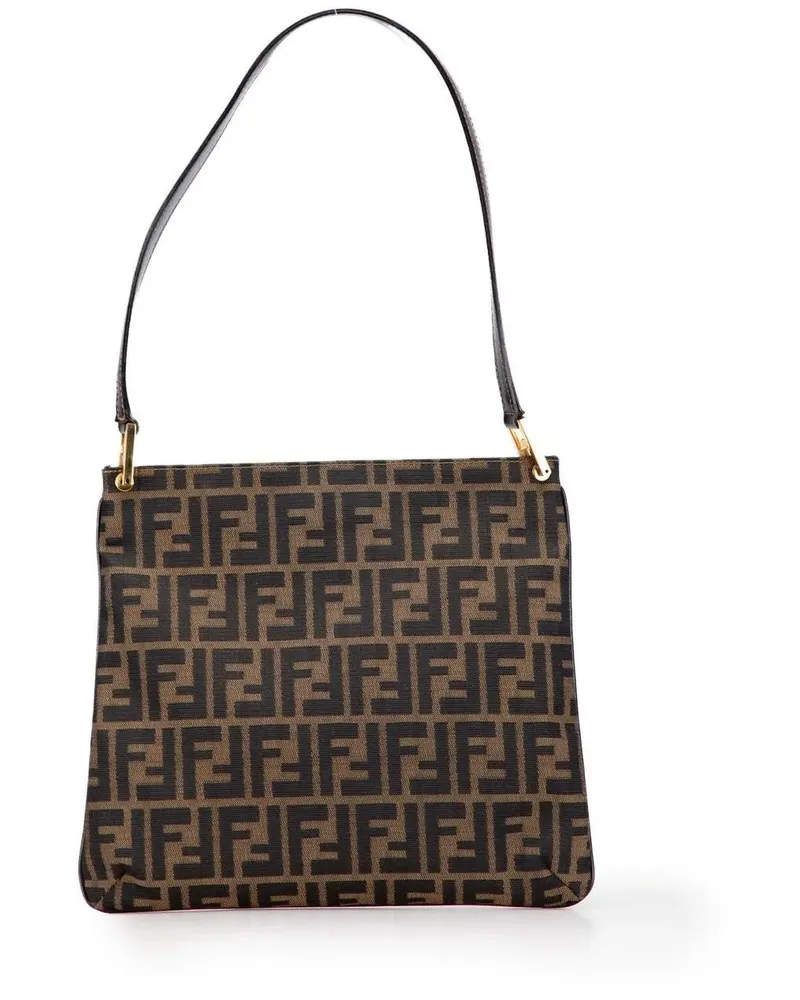 Fendi Hobo Bags Zucca Canvas Shoulder Bag braun Braun