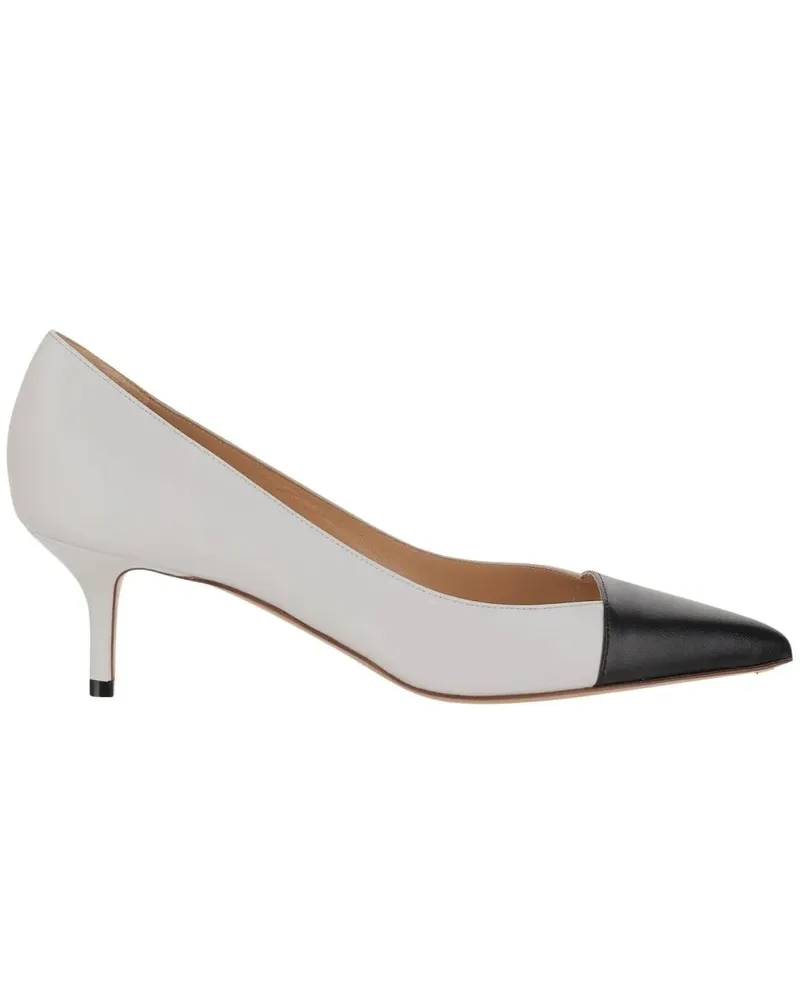 Francesco Russo Hohe Schuhe Two-Tone Leather Pumps weiß Weiß