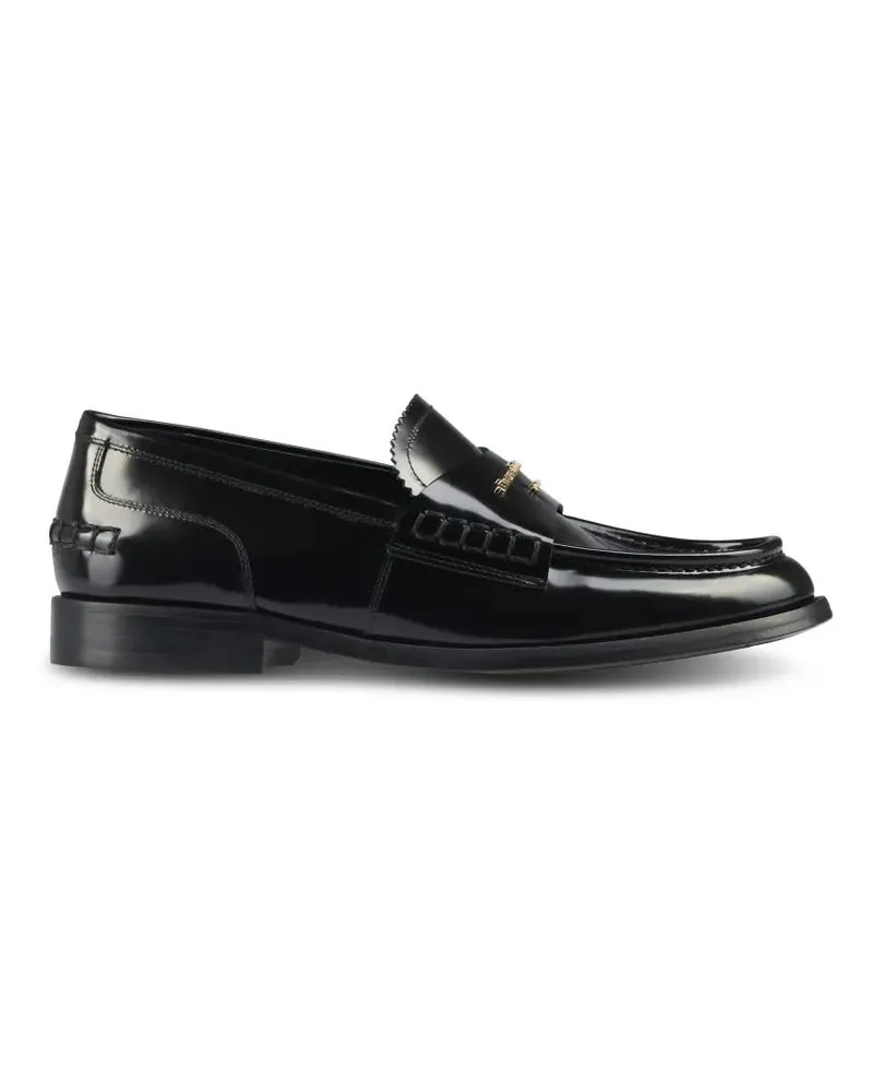 Alexander Wang Glossy Black Loafers With Decorative Strap And Ele schwarz Schwarz