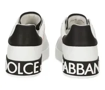 Low-Top Sneaker White Calf Leather Sneakers With Logo Patch And Ro weiß