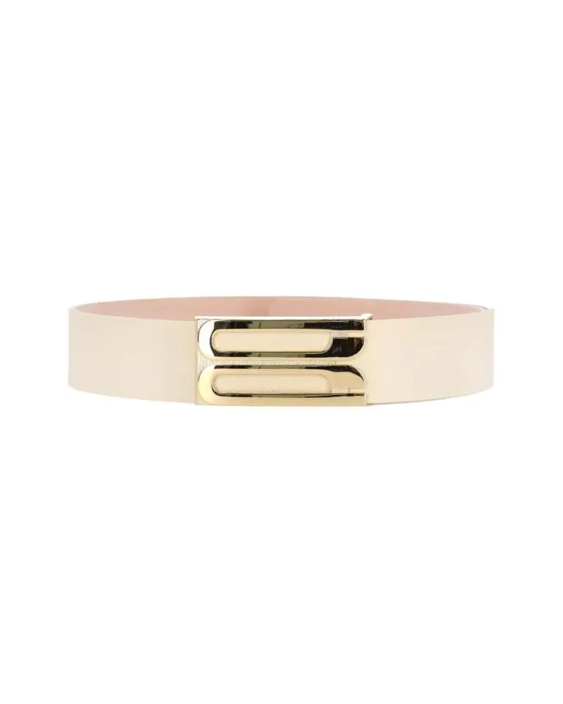 Victoria Beckham Gürtel "Jumbo Frame" Belt White beige Beige
