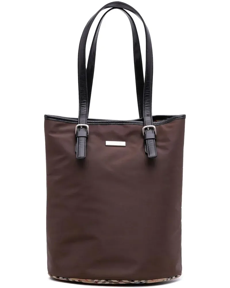 Burberry Shopper Nova Check Trimmed Nylon Tote braun Braun