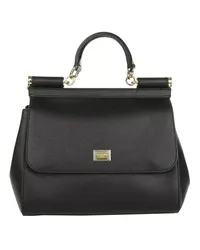 Dolce & Gabbana Tote Sicily Medium With Handle And Shoulder Strap Schwarz