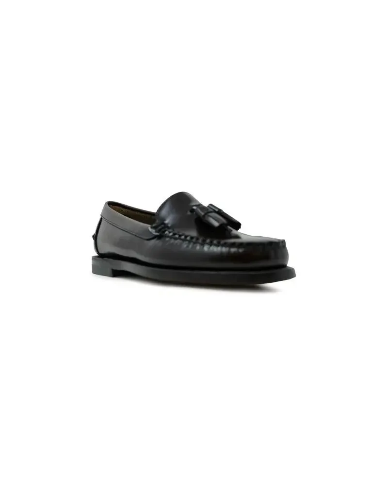 Sebago Will Brown Burgundy Leather Loafers schwarz Schwarz