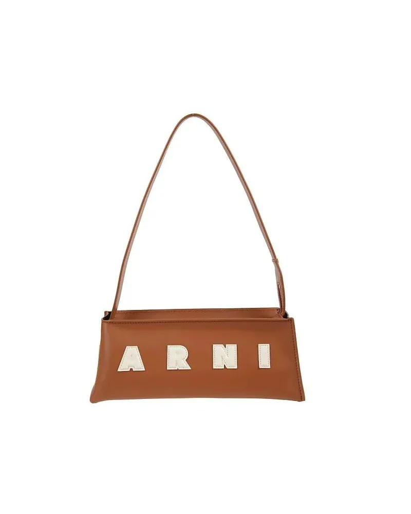 Marni Hobo Bags Medium Rectangular Shoulder Bag braun Braun