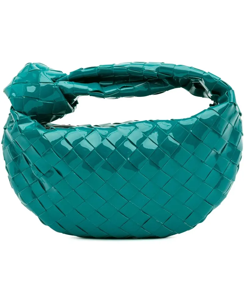 Bottega Veneta Hobo Bags Mini Patent Intrecciato Jodie blau Blau