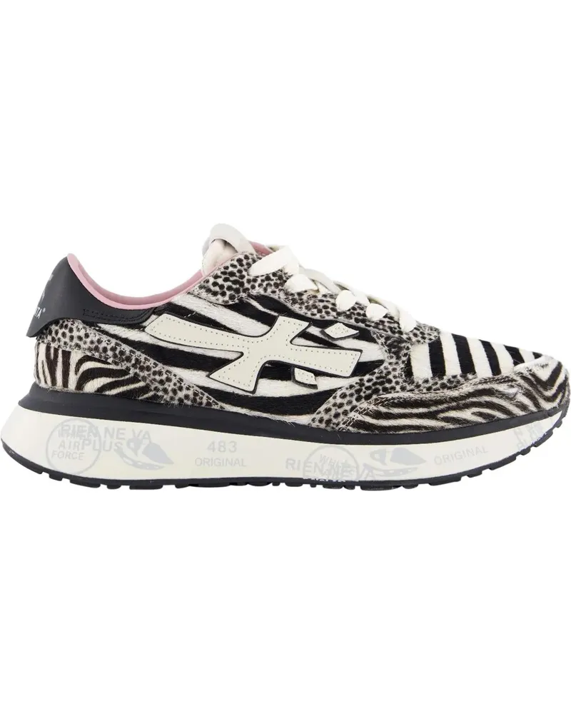 Premiata Low-Top Sneaker Dames Lauryn Sneaker Wit/Zebra weiß Weiß