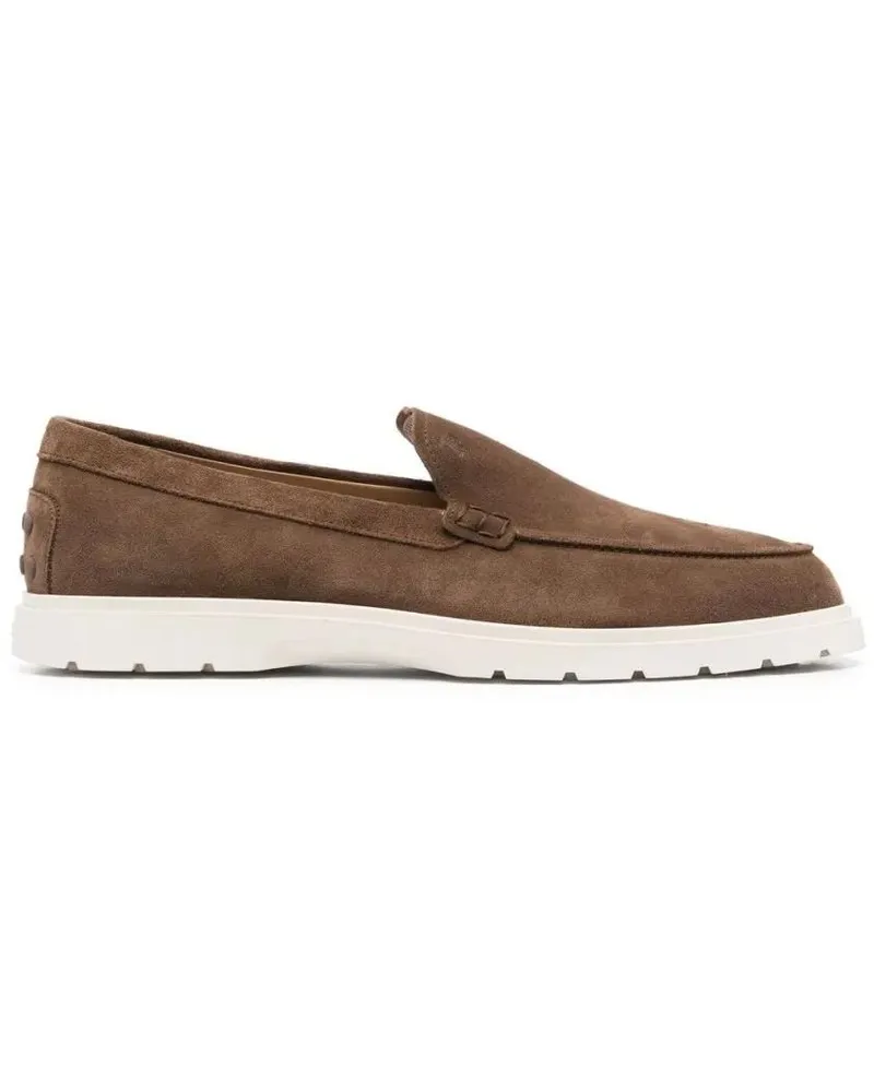 TOD'S Loafer Brown Suede Moccasin With Refined Slip-On Design braun Braun