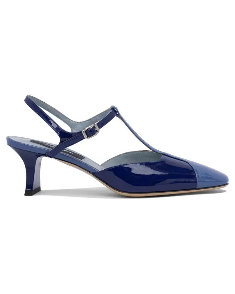 Carel Sandalen Pointed Toe T-Strap Sandals In Calf Leather schwarz Schwarz