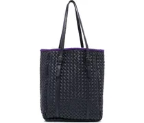 Shopper Leather Intrecciato Tote orange