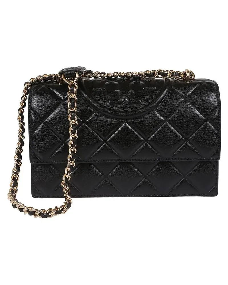 Tory Burch Hobo Bags Fleming Quilted Leather Handbag schwarz Schwarz