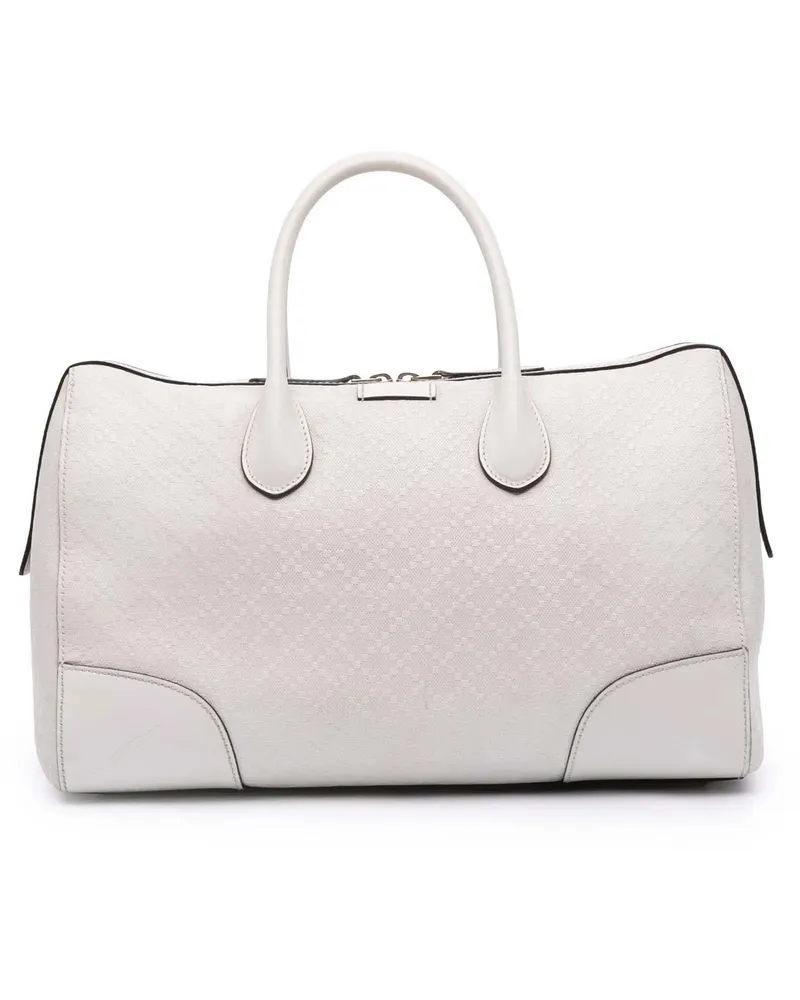 Gucci Crossbody Bags Diamante Leather Boston Bag weiß Weiß