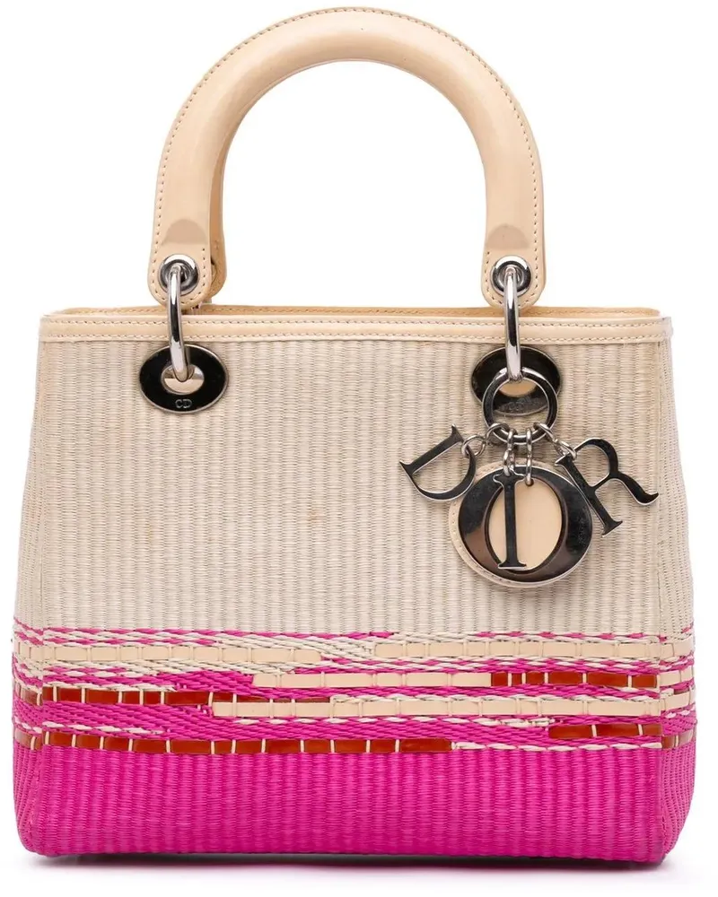 Dior Hobo Bags Medium Raffia Lady Dior braun Braun
