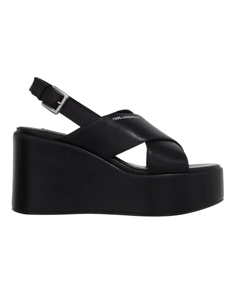 Karl Lagerfeld Sandaletten mit Absatz Wendy Kross Strap Sling schwarz Schwarz