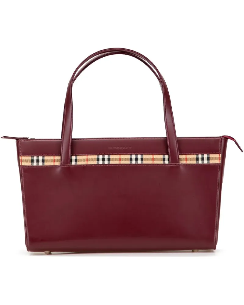 Burberry Crossbody Bags House Check Trimmed Leather Handbag rot Rot