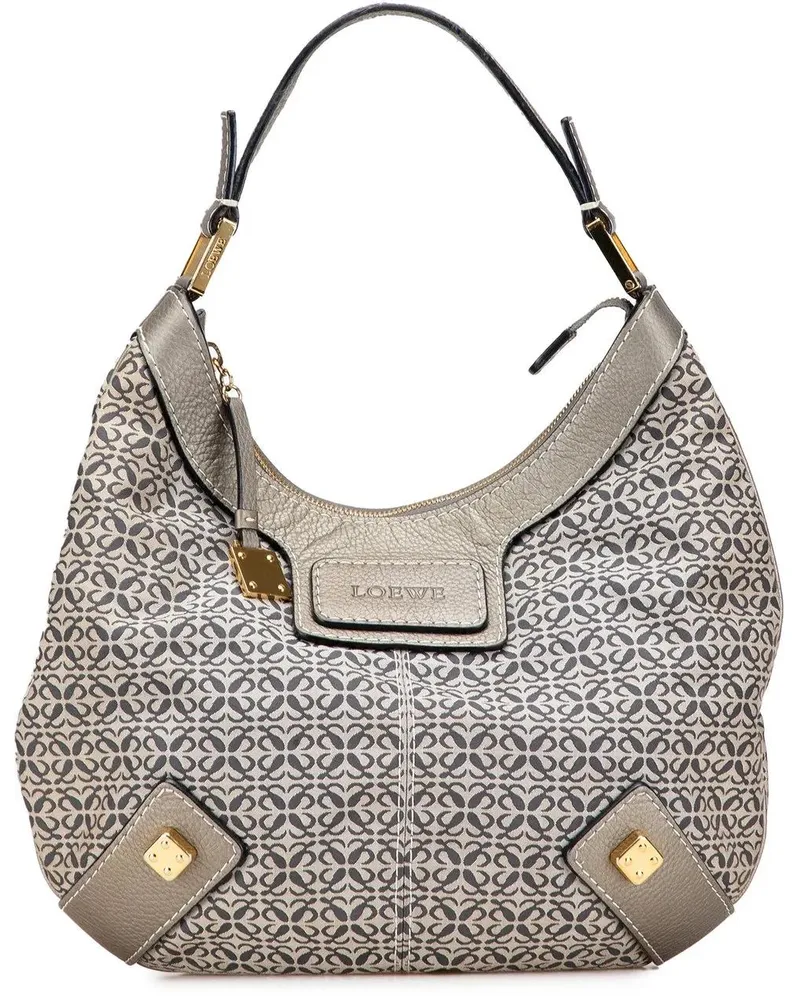 Loewe Hobo Bags Anagram Canvas New Road Hobo grau Grau