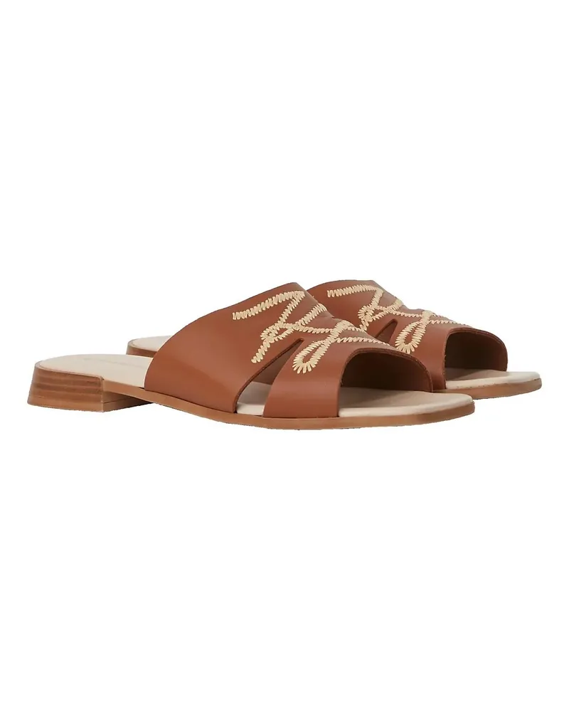 Karl Lagerfeld Slipper & Pantoletten PETALO NAHT-SLIPPERS braun Braun