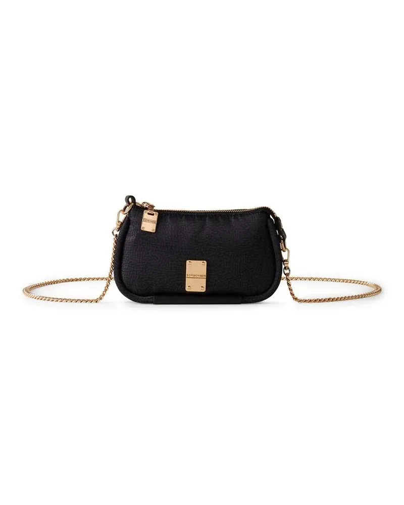 Borbonese Portemonnaie CAHIER CROSSBODY MINI schwarz Schwarz