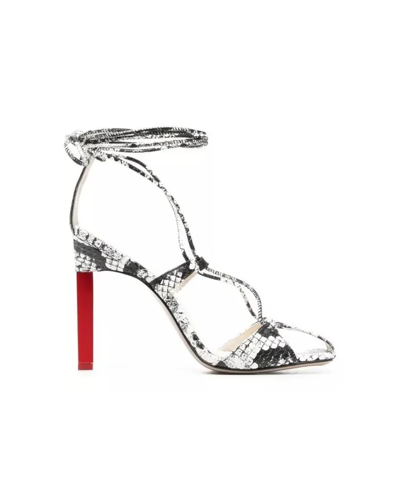 ATTICO Sandalen Adele 105Mm Snakeskin-Print Sandals silberfarben 