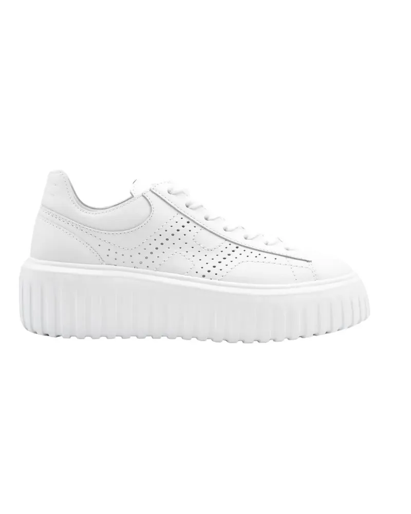 Hogan Lace-Up Sneakers With Elevated Platform weiß Weiß