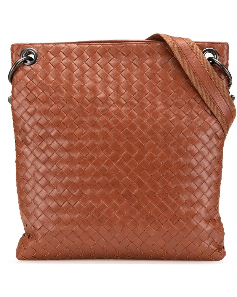Bottega Veneta Hobo Bags 2008 Leather Intrecciato Crossbody braun Braun
