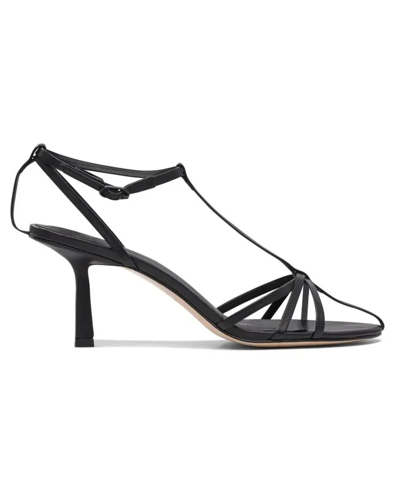 Studio Amelia Sandalen Leather T-Bar Sandals With Elegant Heel schwarz Schwarz