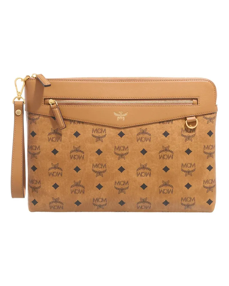 MCM Pochettes Diamond Visetos Flat Pouch Med, One Size cognacbraun Cognacbraun