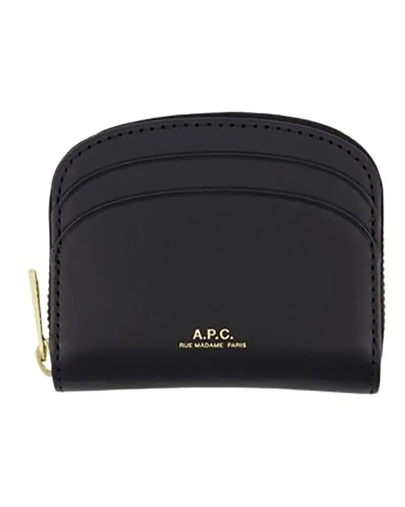 A.P.C. Portemonnaie Compact Demi-Lune Mini schwarz Schwarz