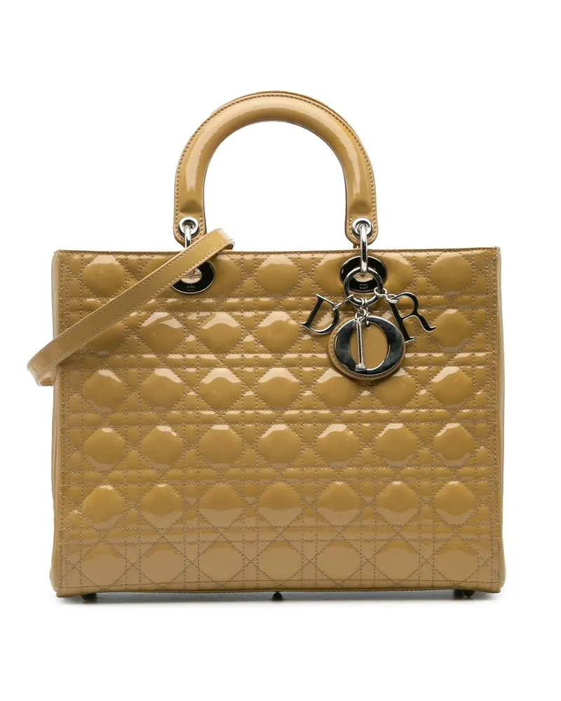 Dior Hobo Bags 2012 Large Patent Cannage Lady Dior gelb Gelb