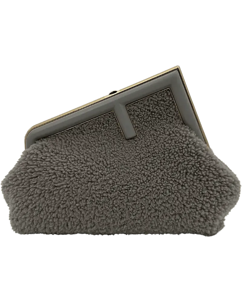 Fendi Crossbody Bags  First small lambskin grey / unworn grau Grau