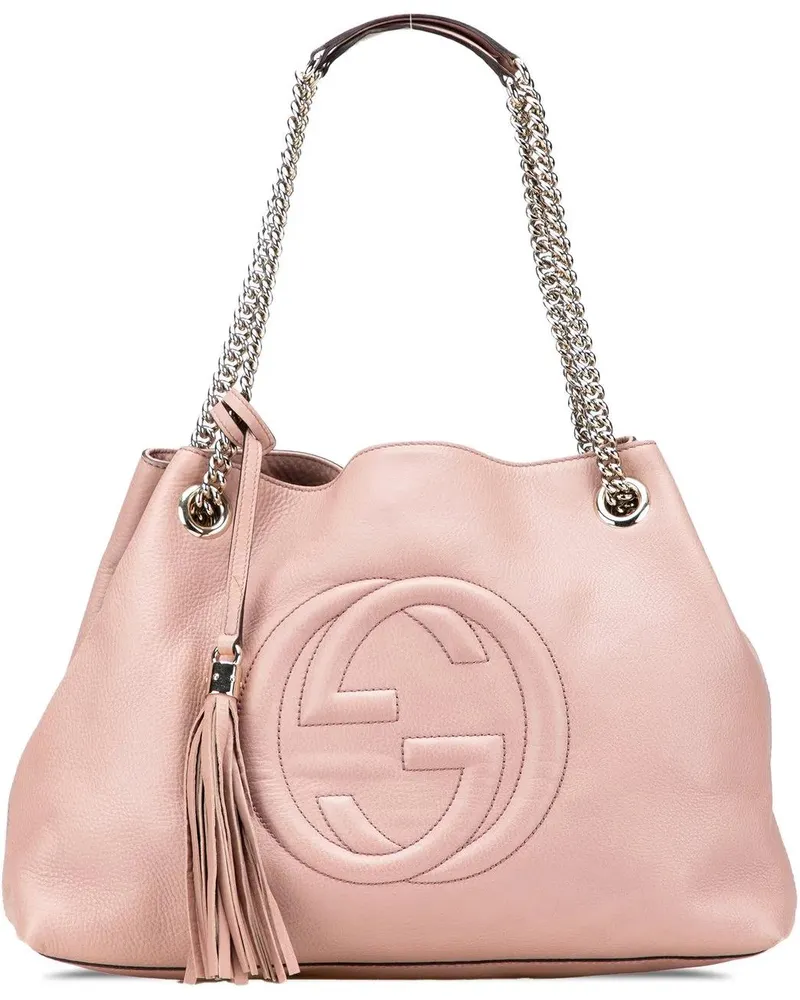 Gucci Shopper Medium Leather Soho Chain Tote rosa Gold