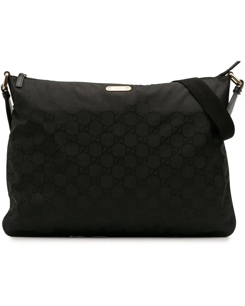 Gucci Hobo Bags GG Nylon Crossbody schwarz Schwarz