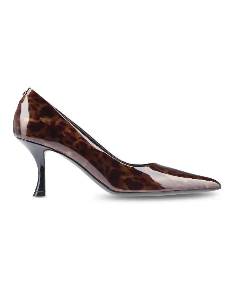 Ferragamo Sandalen Pointed Toe Patent Pumps With Tortoiseshell Patter schwarz Schwarz
