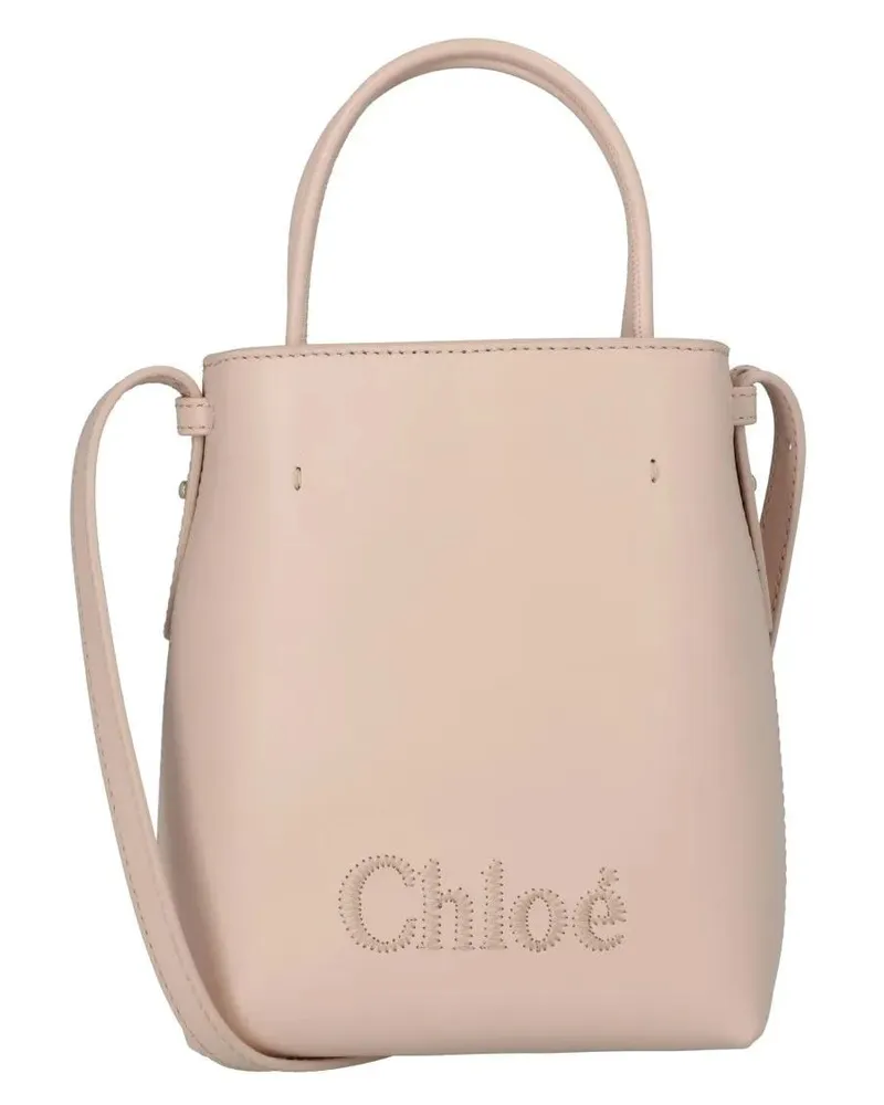 Chloé Shopper & Totes Sense Micro Tote Bag In Soft Leather Beige pink Rosa