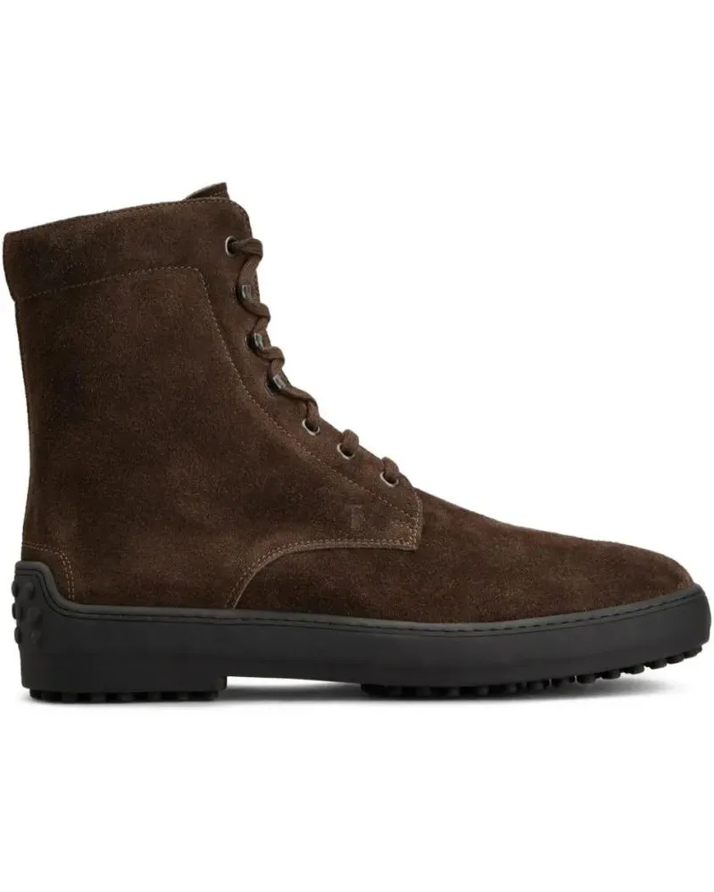 TOD'S Stiefel Brown Suede Flat Shoes braun Braun