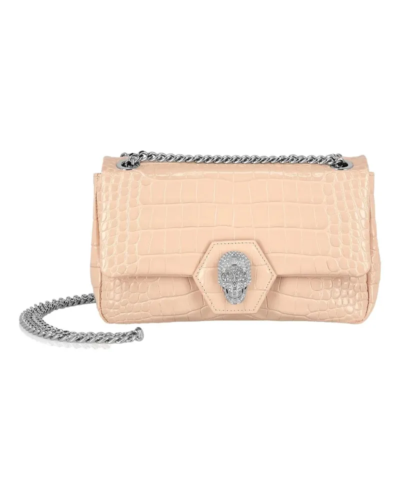 Philipp Plein Hobo Bags Schultertasche Skull Mit Schmucksteinen beige Beige