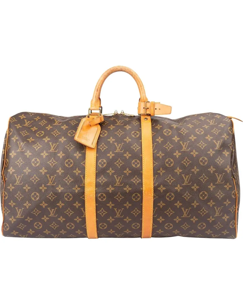 Louis Vuitton Crossbody Bags  Canvas Monogram Keepall 55 Bandoulie braun Braun