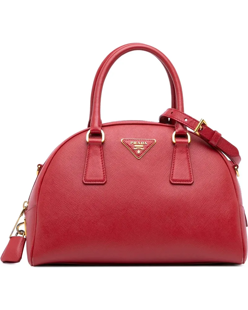 Prada Hobo Bags Saffiano Lux Bowling Bag rot Rot