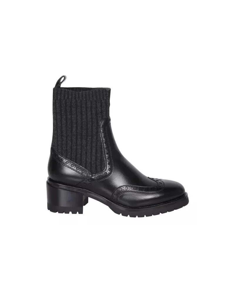 Santoni Stiefel Leather lowheel brogue ankle boot weiß Weiß