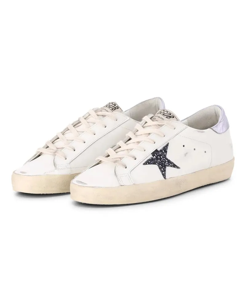 Golden Goose Low-Top Sneaker Super Star Leather Sneakers Blue And White weiß Weiß