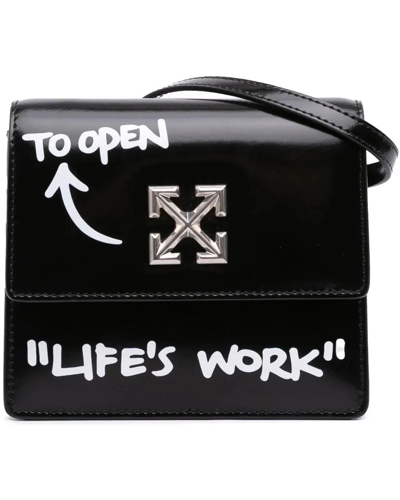 OFF-WHITE Hobo Bags Glazed Calfskin Life's Work Jitney 0.7 Bag schwarz Schwarz