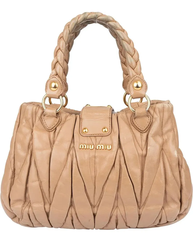 Miu Miu Crossbody Bags  Quilted Leather City Handbag braun Braun