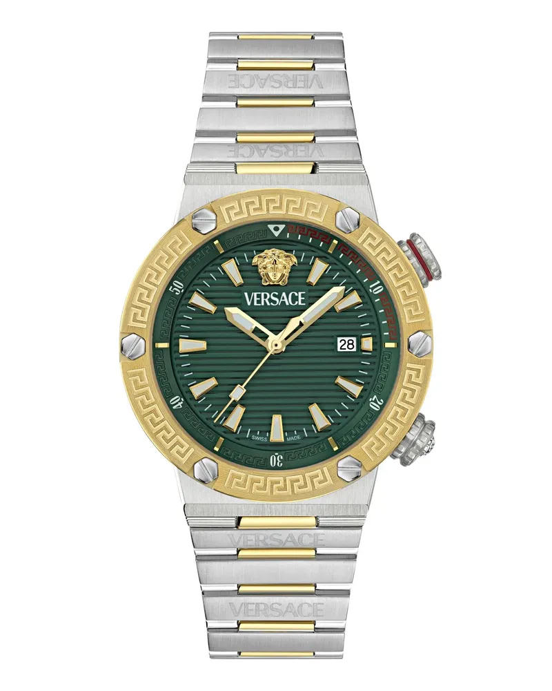 Versace Uhren Quarz Analog Uhr Greca Logo Diver (Wc-8G) silver Silber