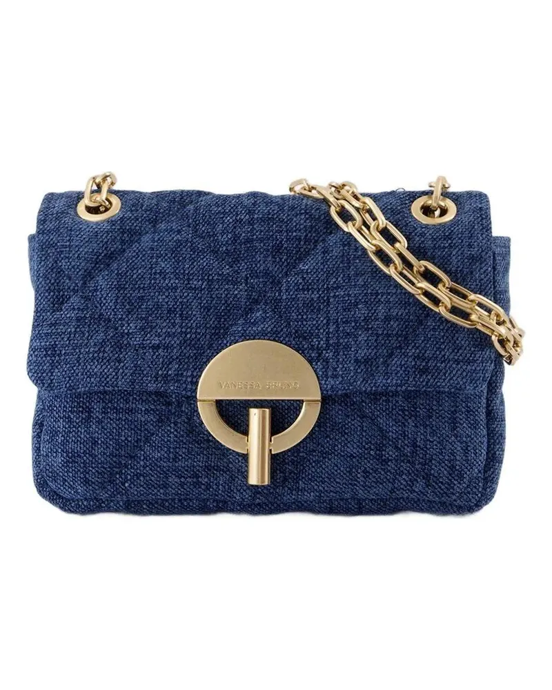 Vanessa Bruno Hobo Bags Nano Moon Bag - Linen - Blue blau Blau