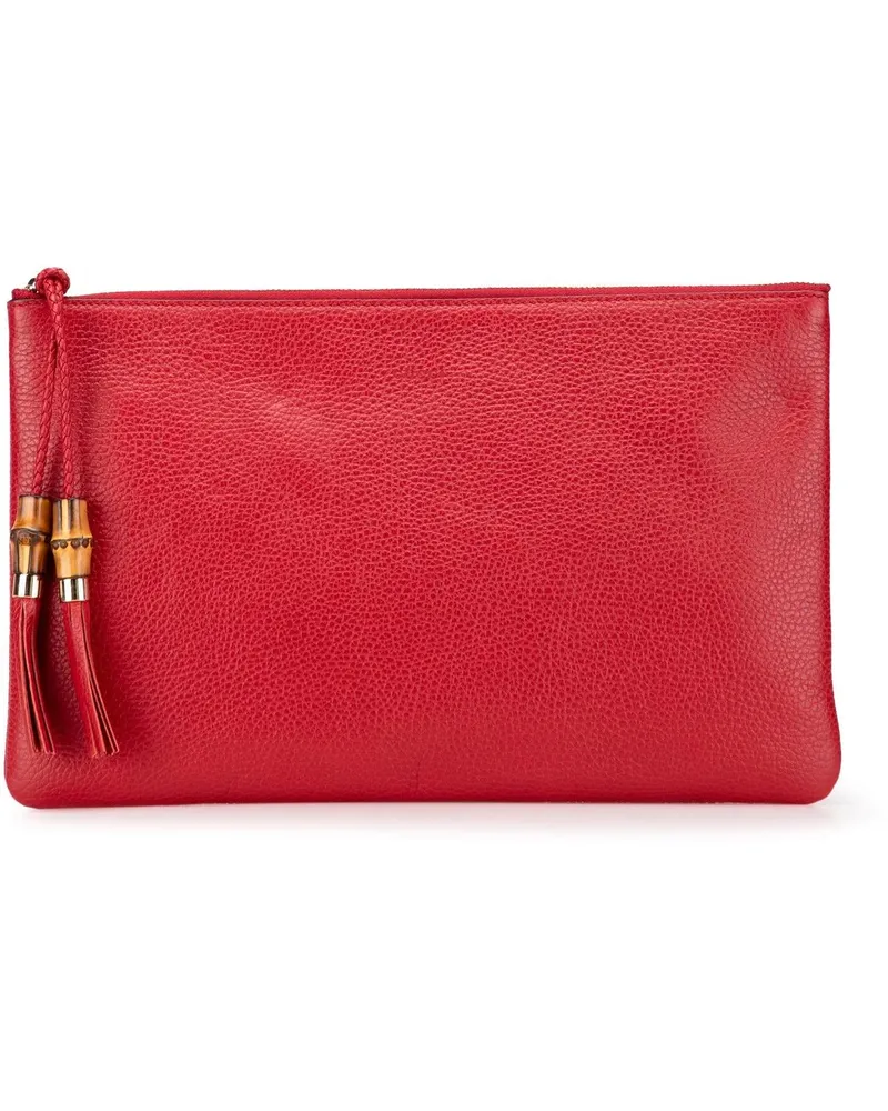 Gucci Clutches Calfskin Bamboo Tassel Clutch rot Rot
