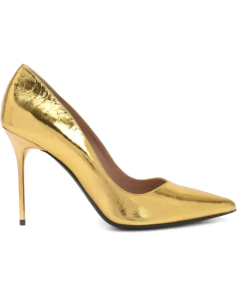 Balmain Hohe Schuhe  Leather Pumps goldfarben Gold