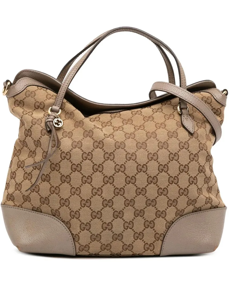 Gucci Hobo Bags Medium GG Canvas Bree Satchel braun Braun