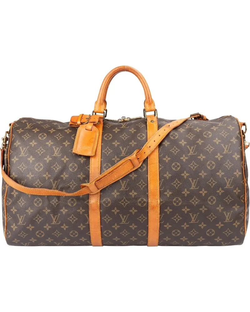 Louis Vuitton Crossbody Bags  Canvas Monogram Keepall 55 Bandoulie braun Braun