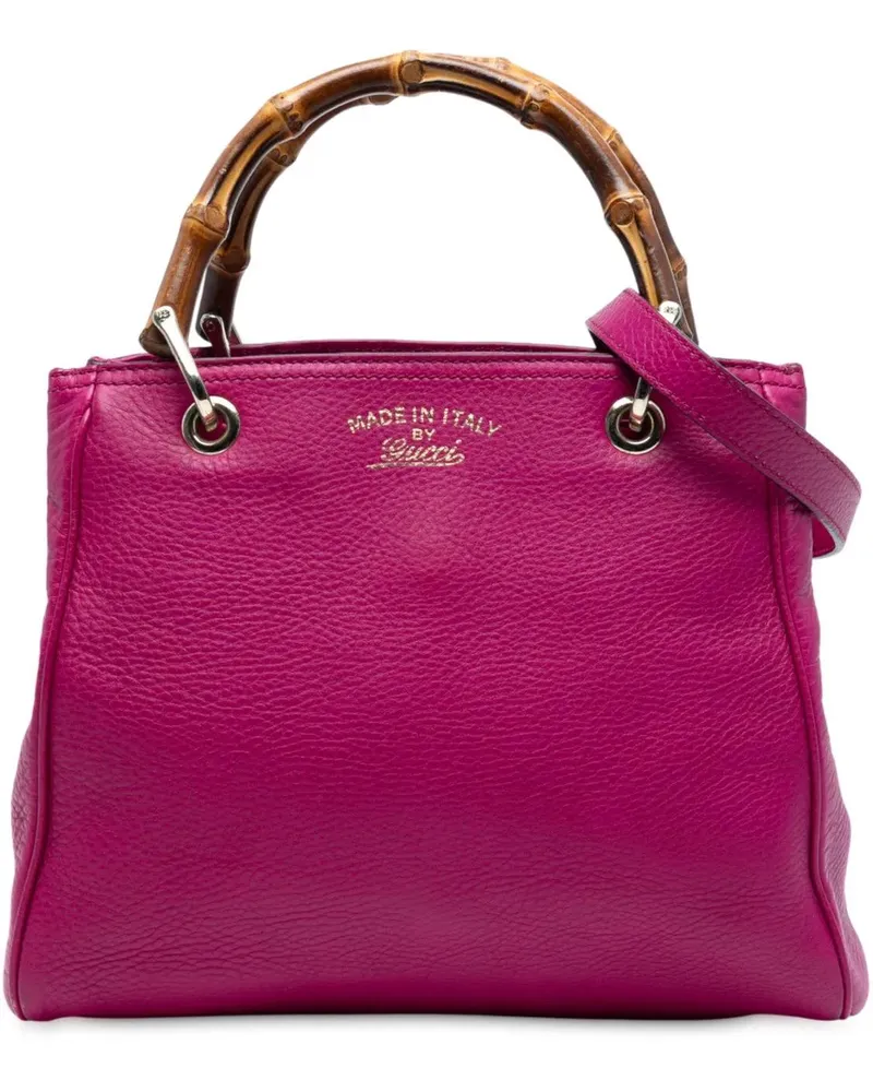 Gucci Hobo Bags Small Calfskin Bamboo Shopper Satchel rosa Gold