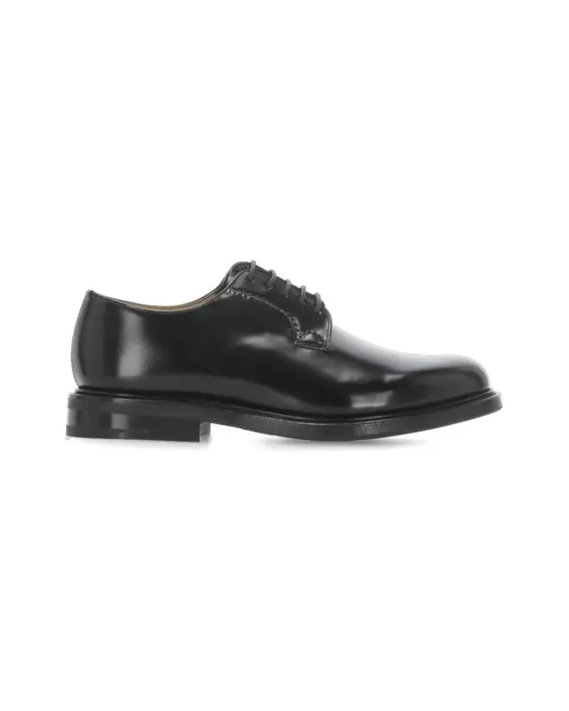 Church's Polished Black Leather Lace-Up Shoes schwarz Schwarz